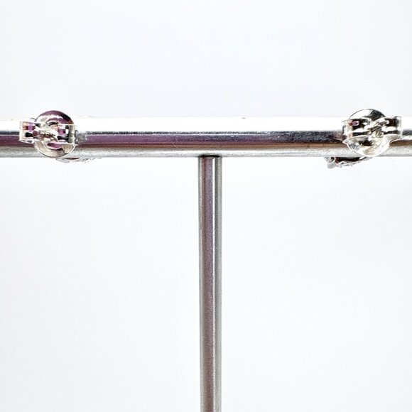 VTG Sterling Silver 925 Cubic Zirconia Stud Earrings Butterfly Closure One Size - Picture 4 of 10